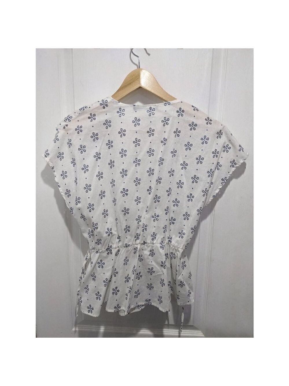 Zara | Eyelet Ruffle Wrap Top - Picture 3 of 10